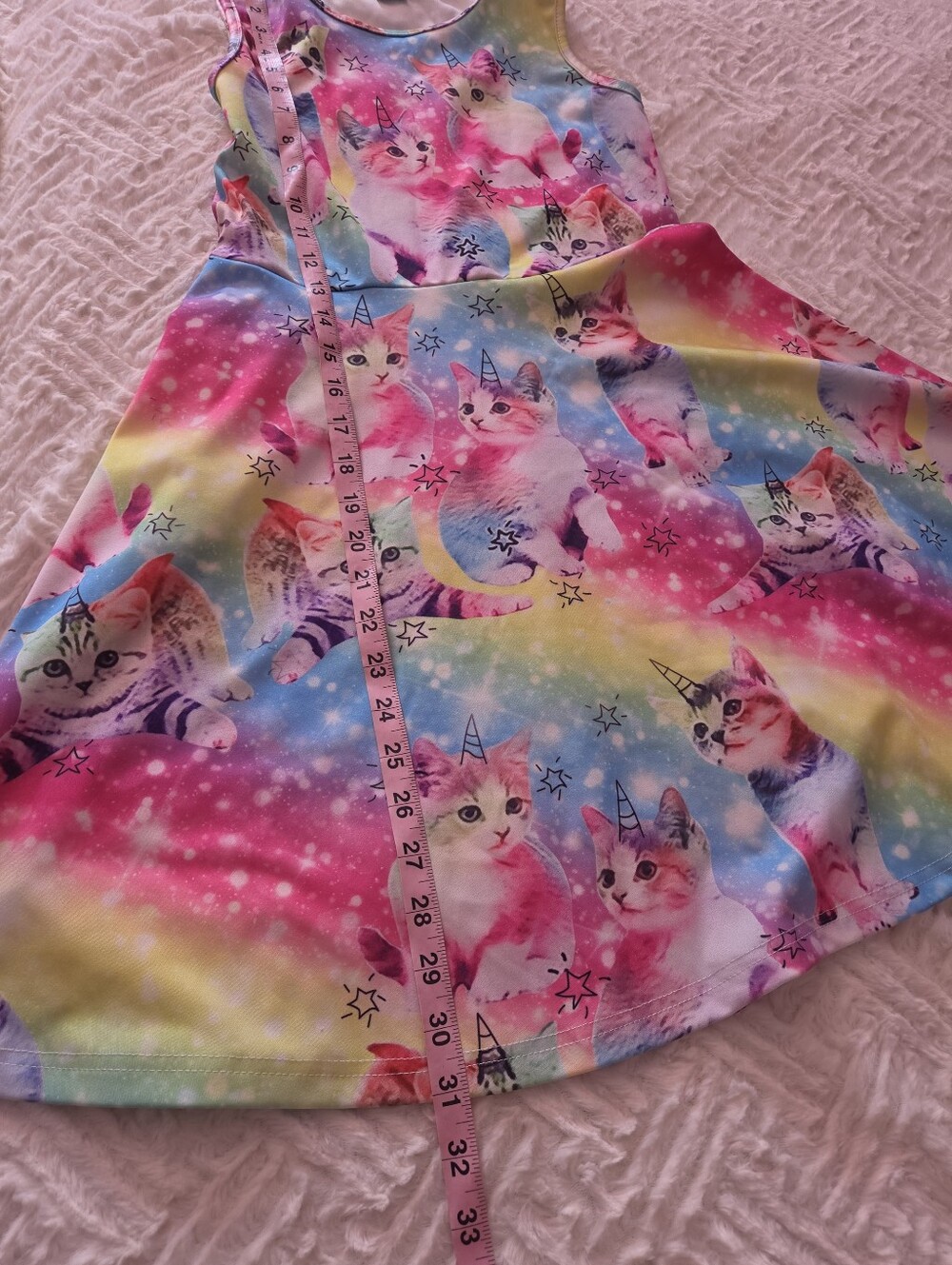 Skater Dress Girls XL Rainbow Caticorn Galaxy Print - Picture 6 of 6